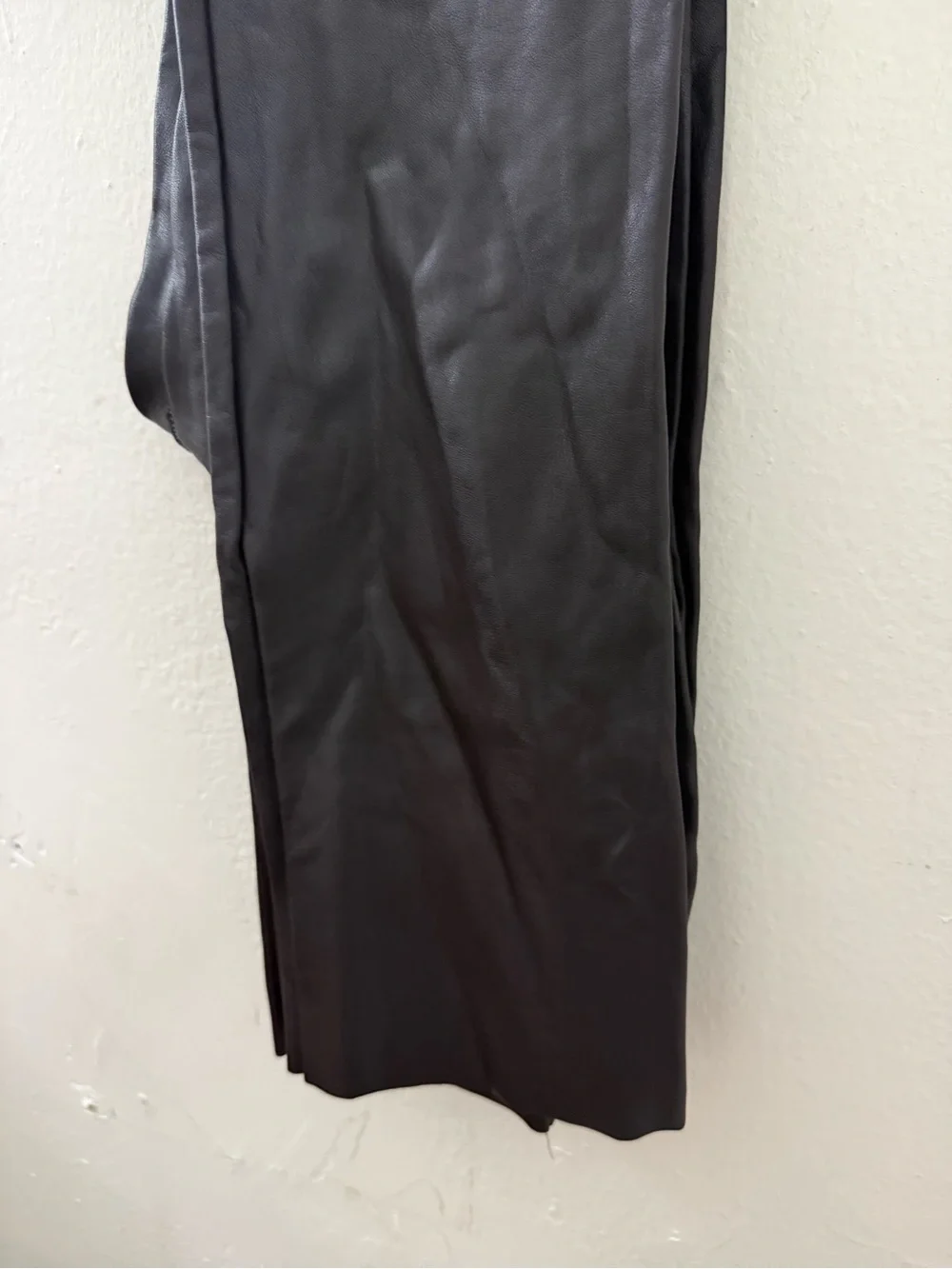 SKIMS Faux Leather High-Waist Pants in Dark Brown